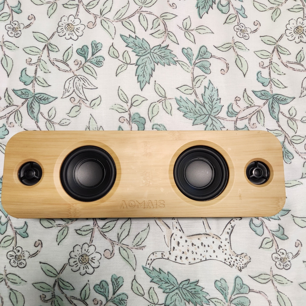 AOMAIS Bamboo Portable Bluetooth Speaker - Natural Wood Finish
